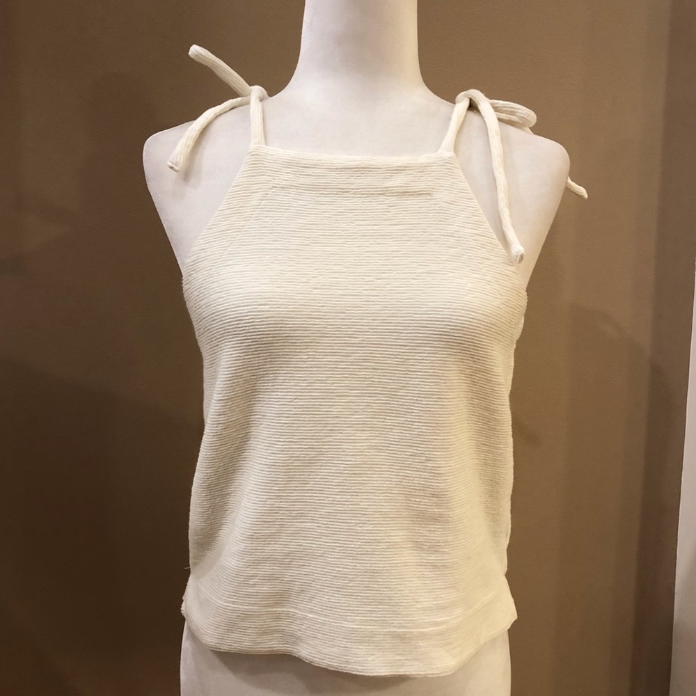 Madewell Off White Tank Top with Ties at the Shoulder, Size S